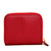 Prada Saffiano Leather Zip Around Coin Purse-Fire