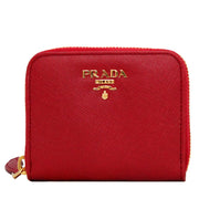 Prada Saffiano Leather Zip Around Coin Purse-Fire