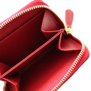 Prada Saffiano Leather Zip Around Coin Purse-Fire