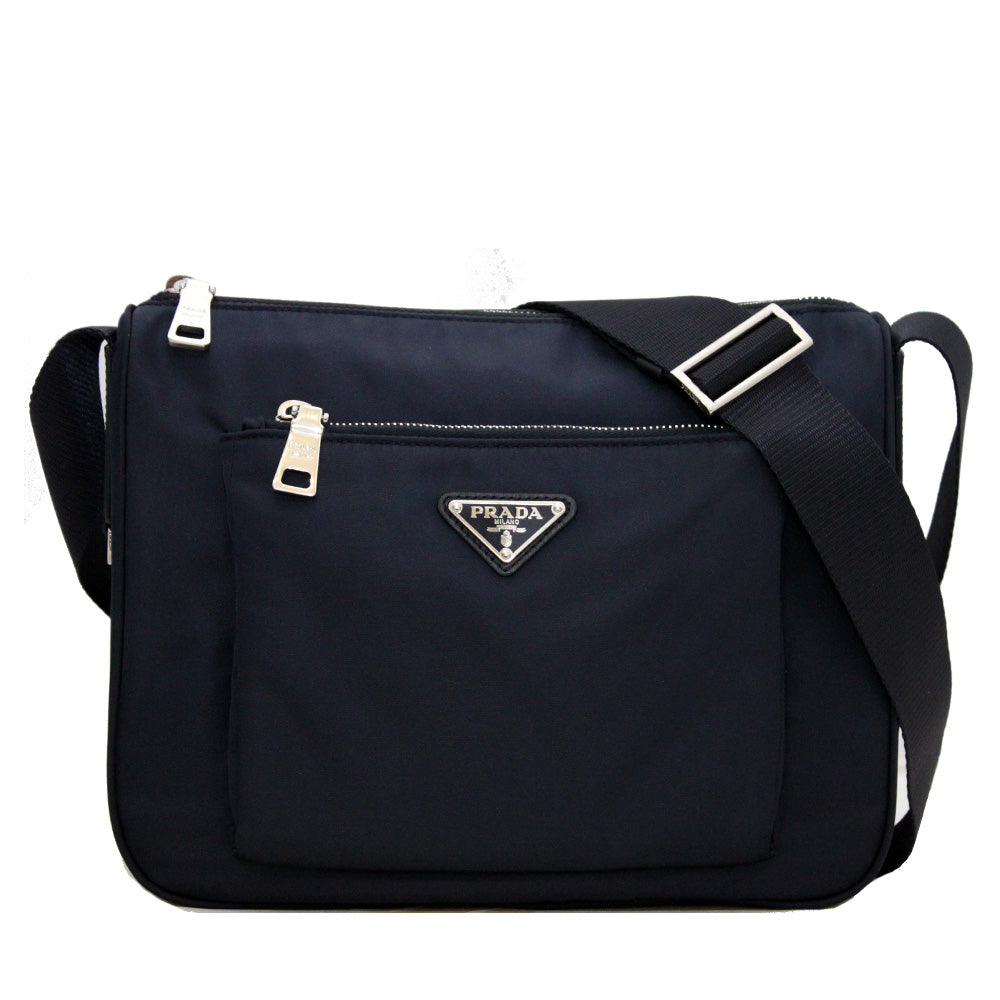 Prada Nylon Shoulder-Crossbody Bag- Navy – PinkOrchard.com