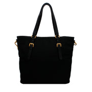 Prada Nylon Convertible Shoulder Tote Bag- Black