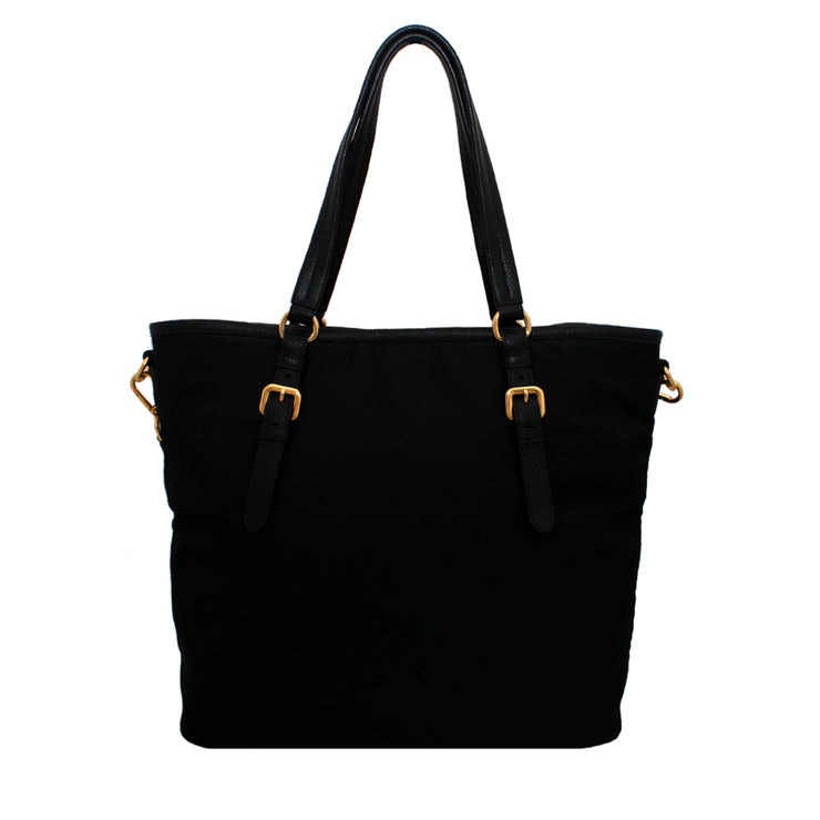 Prada Nylon Convertible Shoulder Tote Bag- Black