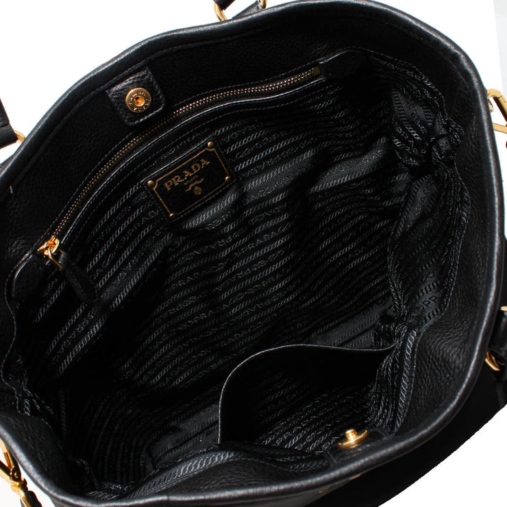 Prada Nylon Convertible Shoulder Tote Bag- Black