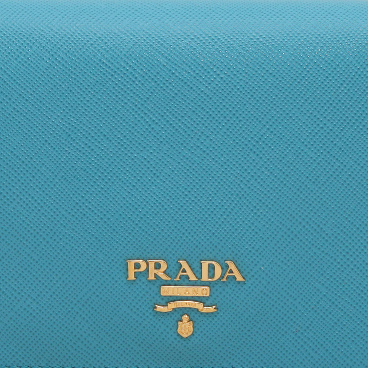 Prada Saffiano Leather French Wallet with Inner Flap- Hibiscus