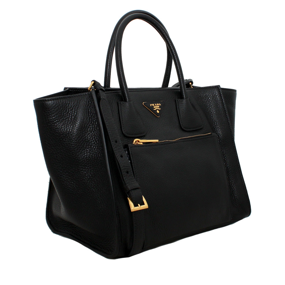 Prada 2026 Carry Bag 21cm Black White Brown Calfskin 351841
