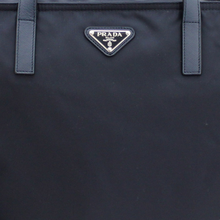 Prada BN2530 Tessuto Nylon Convertible Shopping Tote Bag- Blue