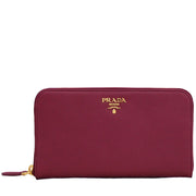 Prada Saffiano Leather Zip Around Long Wallet- Amethyst