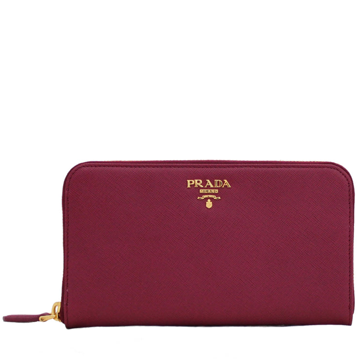 Prada Saffiano Leather Zip Around Long Wallet- Amethyst