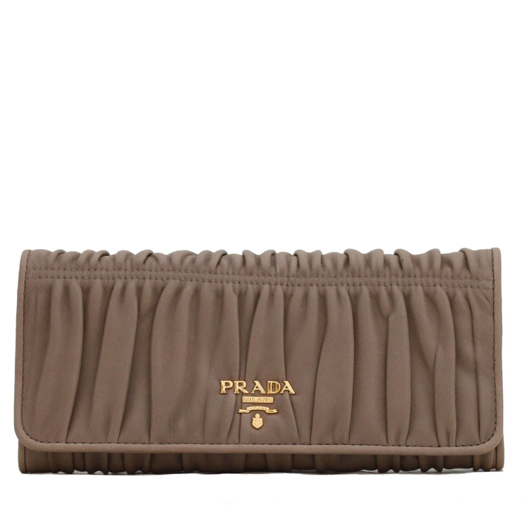 Prada Nappa Gauffre Leather Long Fold Wallet- Juta