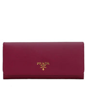 Prada Saffiano Leather Long Fold Wallet- Amethyst