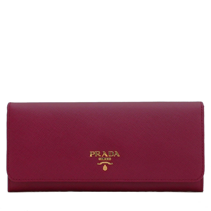 Prada Saffiano Leather Long Fold Wallet- Amethyst