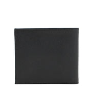 Prada 2MO513 Men's Saffiano Leather Bi-Colour Bifold Wallet with Logo- Black- Graphite