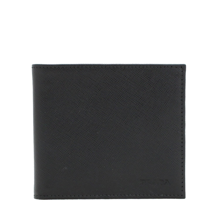 Prada 2M0513 Men's Saffiano Leather Bifold Wallet- Black
