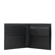 Prada 2M0738 Men's Saffiano Leather Bi-Colour Bifold Wallet with Coin Pouch & Logo- Black-Mercury