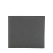 Prada 2M0738 Men's Saffiano Leather Bifold Wallet with Coin Pouch- Anthracite