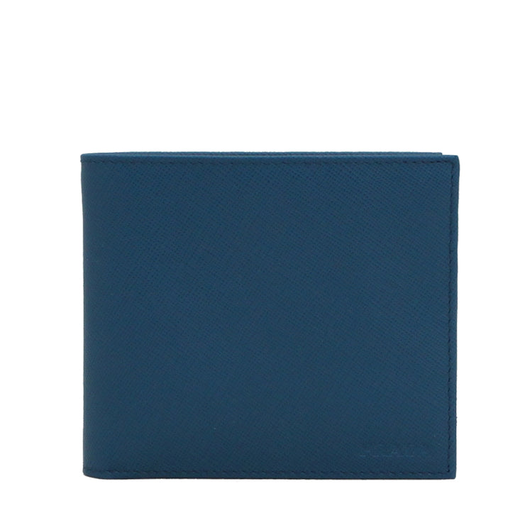 Prada 2M0513 Men's Saffiano Leather Bifold Wallet- Cobalt