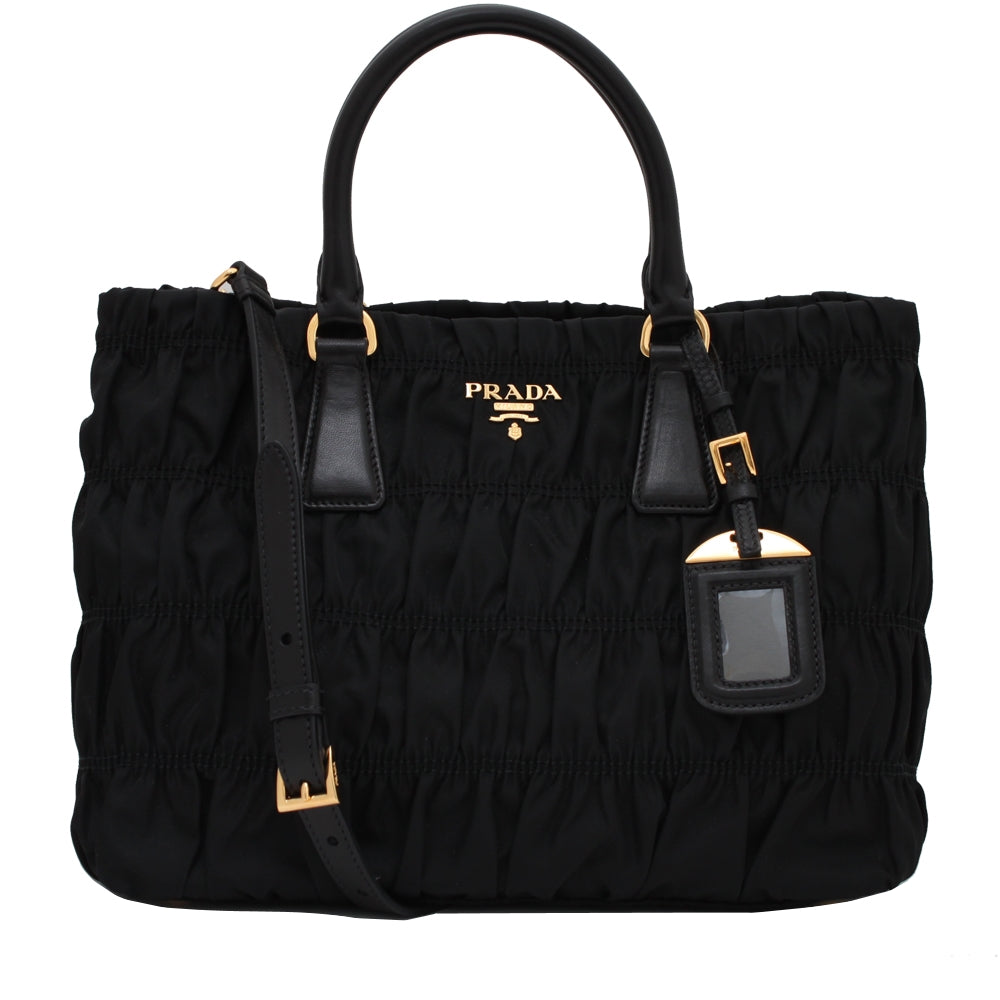 Prada B2587L Tessuto Nylon Gaufre Bag- Black