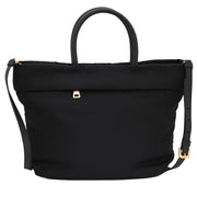 Prada BN2531 Tessuto Nylon Convertible Shopping Tote Bag- Black