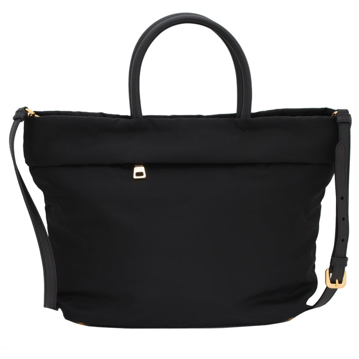 Prada BN2531 Tessuto Nylon Convertible Shopping Tote Bag- Black