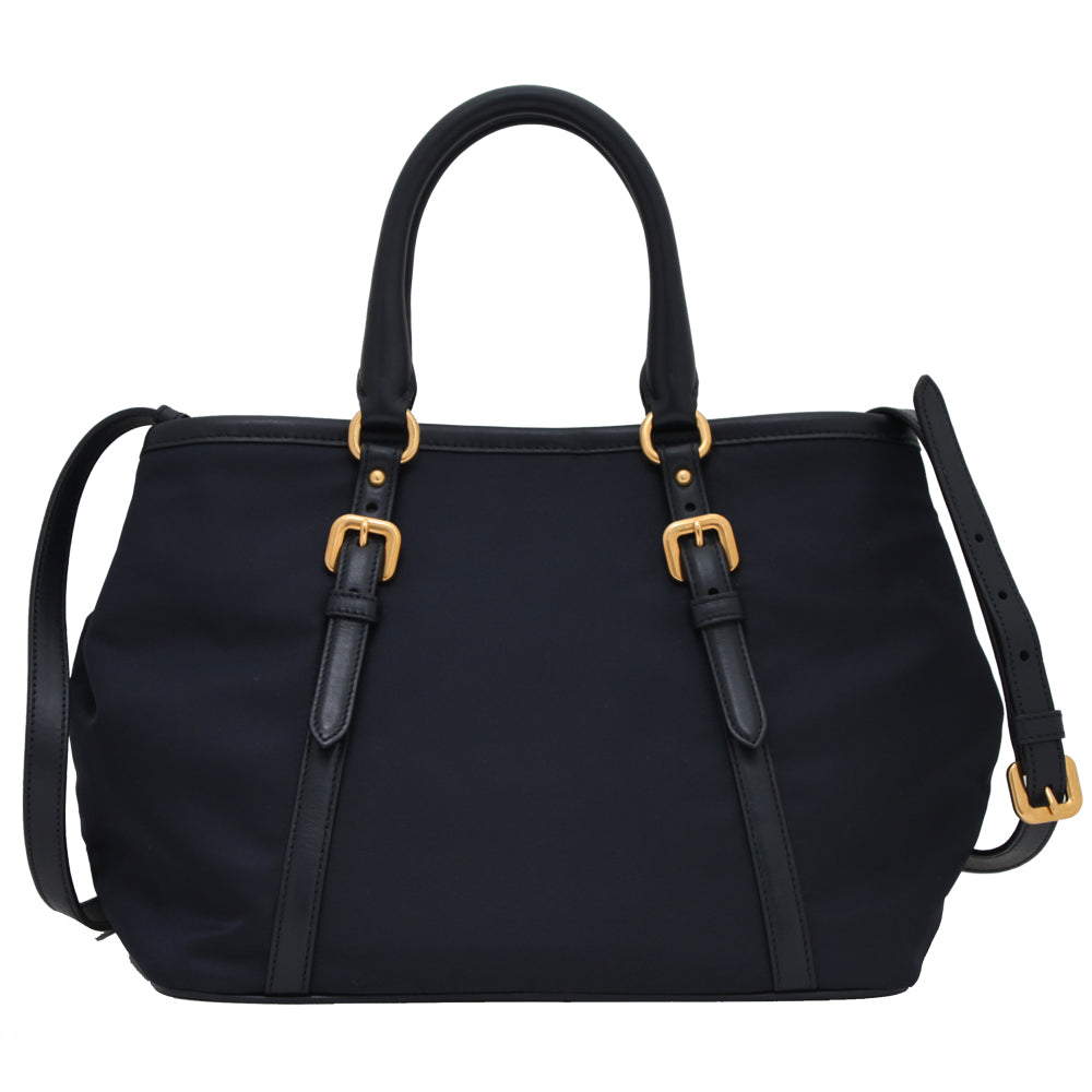 Prada BN1841 Tessuto Nylon Convertible Satchel Bag Blue