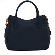 Prada BR4992 Vitello Daino Leather Convertible Bag- Blue