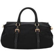 Prada BN2032 Tessuto Nylon & Soft Calf Leather Trim Top Handle Convertible Bag- Corinto