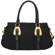 Prada BN2864 Tessuto Nylon Convertible Top Handle Bag- Black