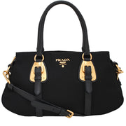 Prada BN2864 Tessuto Nylon Convertible Top Handle Bag- Black