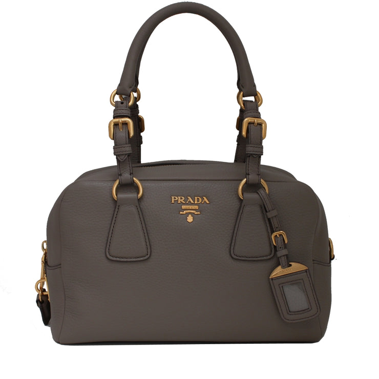 Prada B3091M Vitello Daino Leather Shoulder Tote Bag- Clay