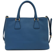 Prada BN2794 Vitello Daino Leather Convertible Shopping Tote Bag- Cobalt
