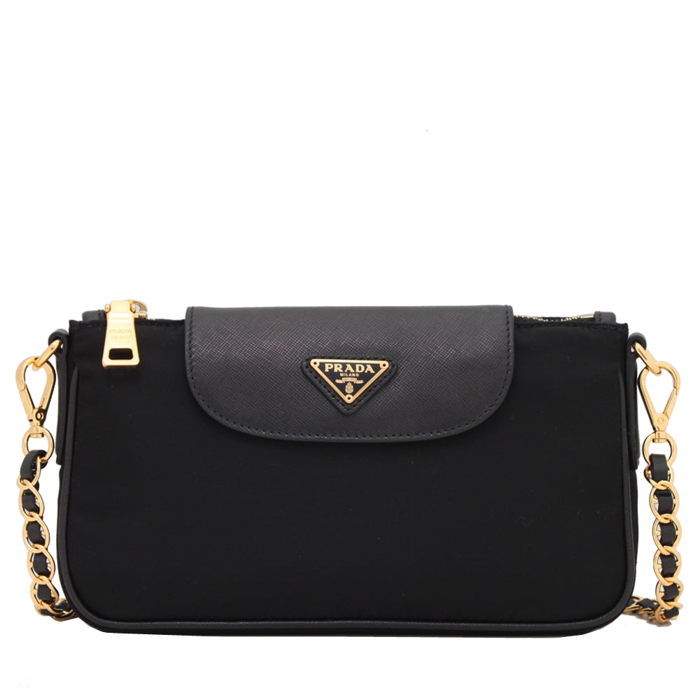 Prada BT0779 Tessuto Nylon Convertible Clutch Sling Bag