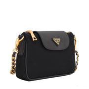 Prada 1BH779 Tessuto Nylon Convertible Clutch Sling Bag- Black