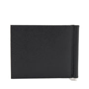 Prada 2M1077 Men's Saffiano Leather Bifold Wallet with Money Clip- Black