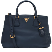Prada BN2794 Vitello Daino Leather Convertible Shopping Tote Bag- Oltremare