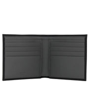 Prada 2MO513 Men's Saffiano Leather Bi-Colour Bifold Wallet with Logo- Black- Mercury