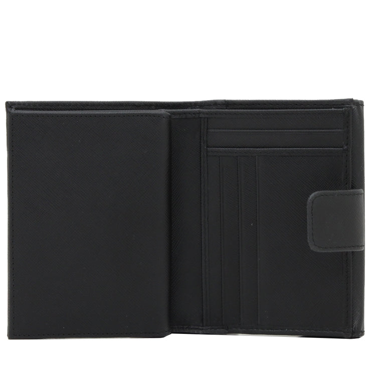 Prada 1M1410 Saffiano Leather French Wallet with Inner Flap- Black