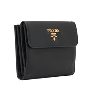 Prada 1M1410 Saffiano Leather French Wallet with Inner Flap- Peonia