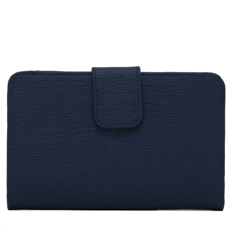 Prada 1ML225 Vitello Move Leather French Wallet with Coin Zip Pocket- Bluette