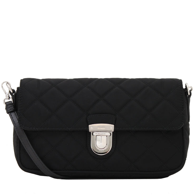 Prada BT1025 Tessuto Nylon Quilted Convertible Clutch Sling Bag- Black