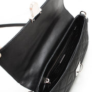 Prada 1BH025 Tessuto Nylon Quilted Convertible Clutch Sling Bag- Black