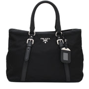 Prada BN2832 Tessuto Nylon Top Handle Convertible Bag- Black