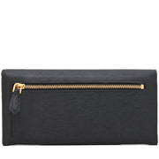 Prada 1M1132 Vitello Move Leather Long Fold Wallet- Black