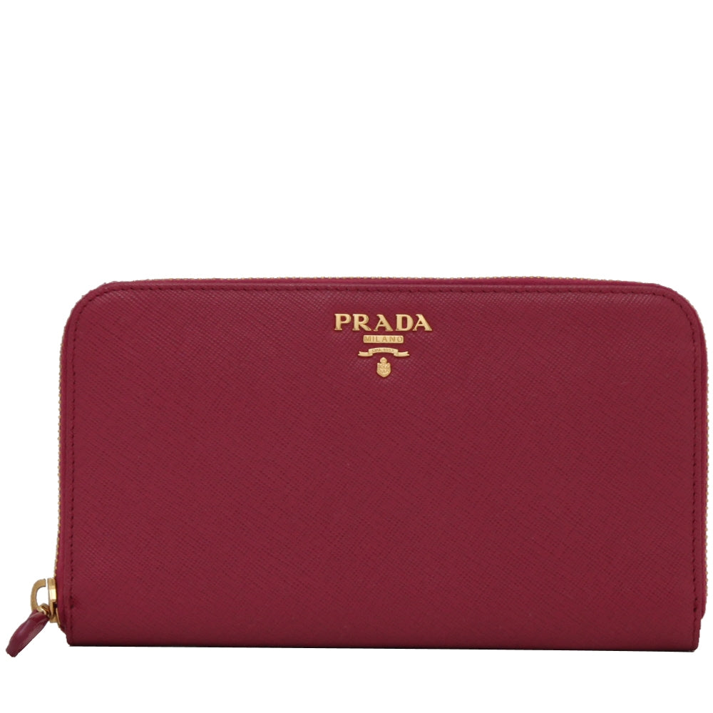 Prada 1M0506 Saffiano Leather Zip Around Long Wallet