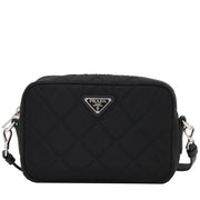 Prada BT1028 Tessuto Nylon Quilted Sling Bag- Black