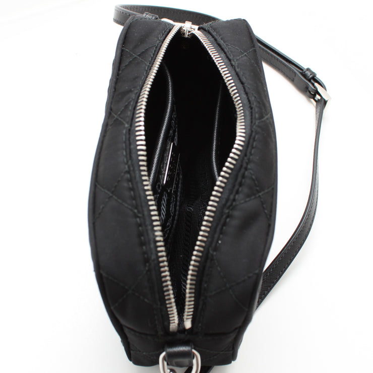 Prada BT1028 Tessuto Nylon Quilted Sling Bag- Black