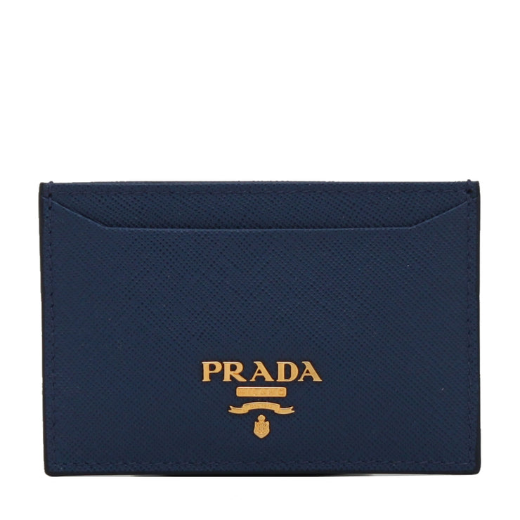 Prada 1M0208 Saffiano Leather Cardholder- Blue
