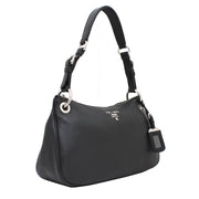 Prada B4894M Vitello Phenix Leather Hobo Bag- Black