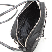 Prada 1BH910 Tessuto Nylon Quilted Convertible Top Handle Sling Bag- Black