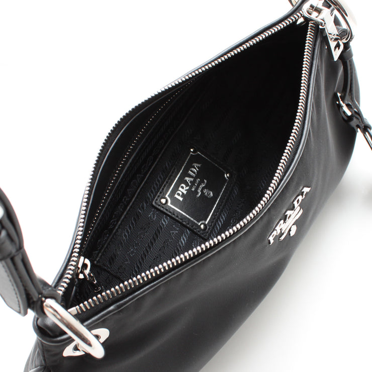 Prada BR4894 Tessuto Nylon Hobo Bag- Black