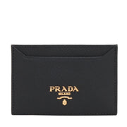 Prada 1MC208 Saffiano Leather Card Holder- Black